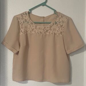 Elle Beige Lace Women's Blouse